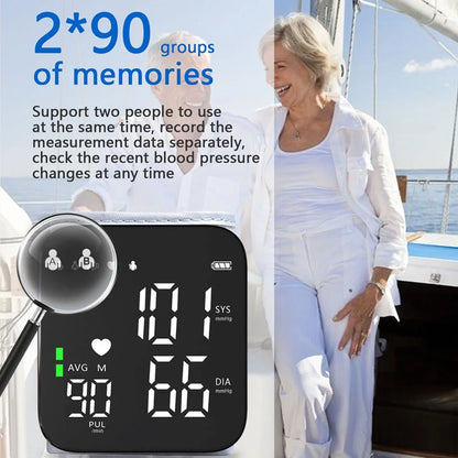 Automatic Wrist Blood Pressure Monitor, Adjustable Wrist Cuff, Portable BP Cuff Accurate Digital Heart Rate Monitor, Large LCD Talking BP Monitor for Home Travel