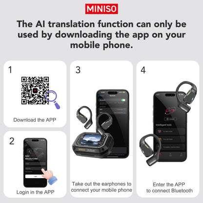 Translator Earphone  M98 AI Wireless Headphones Office Chat Headset ASMR Headset DIY APP AI Wireless Headphones with Mi