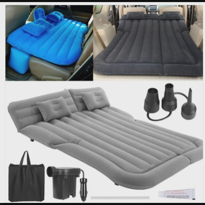 Portable SUV Travel Air Mattress Cushion Inflatable Car Bed Mattress Car Camping Mattress with 2 Pillows Outdoor Camping Cushion